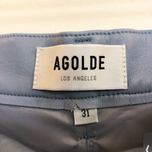 AGOLDE 90's Pinch Marlin Blue Classic Recycled Leather Straight Leg Pants 31 NWT - Picture 7 of 11